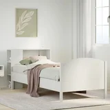 vidaXL Knjižna postelja brez vzmetnice bela 90x190cm trdna borovina
