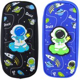 School Pencil Case Space Cosmonaut Two Pockets Black | shoptok.hr