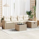  6-dijelni set vrtnih sofa s jastucima bež od poliratana | shoptok.hr