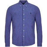 Polo Ralph Lauren Srajce z dolgimi rokavi CHEMISE AJUSTEE COL BOUTONNE EN POLO FEATHERWEIGHT Modra