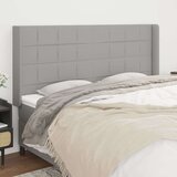  Uzglavlje s ušima svjetlosivo 183x16x118/128 cm od tkanine | shoptok.hr