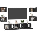  Komplet TV omaric 7-delni črna iverna plošča, (20730496) | Shoptok.si