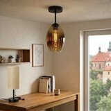Brilagi LED plafonski luster R GLASS 1xE27/60W/230V prečnik 17 cm crna/dimljeno bež Slike