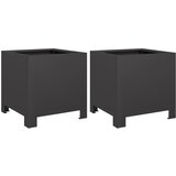  Vrtne sadilice 2 kom crne 30x30x30 cm čelične | Eponuda.com