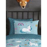 Good Morning Plava flanelska dječja posteljina za krevet za jednu osobu/za produženi krevet 140x220 cm Snowycorn – | shoptok.hr