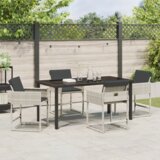 vidaXL set za obedovanje u vrtu s jastučićima svijetlosivi poli ratan | shoptok.hr