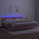  box spring s madracem LED ružičasti 200x200cm baršunasti | shoptok.hr