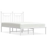 The Living Store Kovinski posteljni okvir z vzglavjem bel 120x200 cm - Posteljni Okvir, (21524554) | Shoptok.si