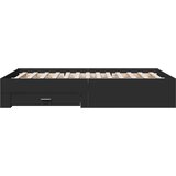  Okvir kreveta s ladicama crni 135 x 190 cm konstruirano drvo | shoptok.hr