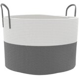  Košara za pohranu sivo-bijela Ø 51x33 cm pamučna | shoptok.hr