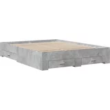 vidaXL Posteljni okvir s predali betonsko siv 150x200cm inženirski les, (21128520)