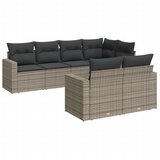 Maison Chic Seti vrtnega pohištva - Vrtna garnitura - Vrtni pohištvo set 7-delna z blazinami siv poli ratan, (21802911) | Shoptok.si