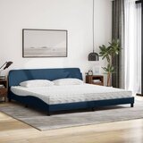  Krevet s madracem Dover plavi 200 x 200 cm od tkanine | shoptok.hr