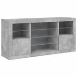  Komoda s LED svjetlima siva boja betona 142,5x37x67 cm Slike