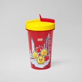 Lego Crvena čaša sa žutim poklopcem i slamkom Iconic, 500 ml | shoptok.hr