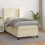  Boxspring - Krevet s oprugama i madracem krem 90 x 190 cm od umjetne kože - Krema 90 x 190 cm Gladak dizajn | shoptok.hr