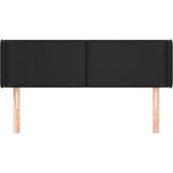  Uzglavlje s ušima crno 147x16x78/88 cm od umjetne kože | shoptok.hr