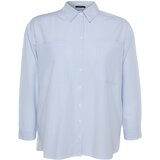 Trendyol Curve Blue Striped Poplin Shirt | Shoptok.si