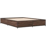  Okvir kreveta smeđi hrast 140x200cm konstruirano drvo i metal | shoptok.hr