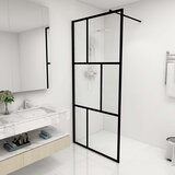 vidaXL Pregrada za tuširanje od kaljenog stakla crna 90 x 195 cm Cijene
