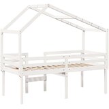 vidaXL visoki krevet s krovom bijeli 80 x 200 cm od masivne borovine | shoptok.hr