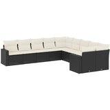  10-dijelni set vrtnih sofa s jastucima crni od poliratana Crna 65.5 x 62 x 69 cm | shoptok.hr