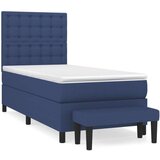  Krevet s oprugama i madracem plavi 80x200 cm od tkanine | shoptok.hr