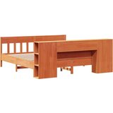  Krevet s regalom za knjige bez madraca 200x200 cm od borovine | shoptok.hr
