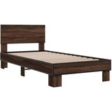 vidaXL Okvir za krevet smeđi hrast 75x190 cm konstruirano drvo i metal Cijene