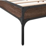  Okvir za krevet smeđi hrast 200x200cm konstruirano drvo i metal | shoptok.hr
