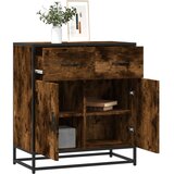 vidaXL Komoda dimljeni hrast 68x35x76 cm inženirski les in kovina Cene