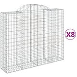  Lučne gabionske košare 8 kom 200x50x160/180cm pocinčano željezo | shoptok.hr