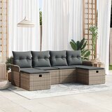  Sjedeća garnitura za vrt 6 kom. Siva poliratan 251 x 117 x 85 cm | shoptok.hr