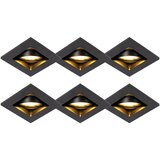 QAZQA Set 6 modernih vgradnih reflektorjev črne barve, nastavljiv - Qure | Shoptok.si