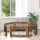  Vrata za pse s postoljem 6 pcs Staro drvo 100 x 60 cm | shoptok.hr