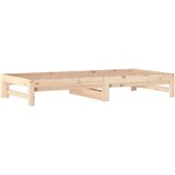  Izvlečna dnevna postelja 2x(90x190) cm trdna borovina, (20684526) | Shoptok.si