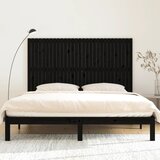 Zidno uzglavlje crni 185x3x110 cm od masivne borovine | Eponuda.com