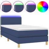 Maison Chic Box spring postelja - Vzmetna postelja z vzmetnico LED modra 80x200 cm blago SL21438, (21892010) Cene
