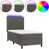  Krevet box spring s madracem LED tamnosivi 80 x 200 cm baršun | shoptok.hr