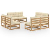 The Living Store Vrtna sedežna garnitura 8-delna z blazinami trdna borovina - Vrtna Sedežna Garnitura, (21460177) | Shoptok.si