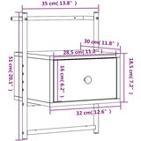 vidaXL Stenska nočna omarica 2 kosa rjavi hrast 35x30x51 cm inž. les | Shoptok.si