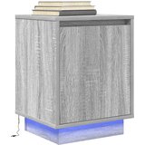 Noćni ormarić s LED svjetlima siva boja hrasta 38x34x50 cm | shoptok.hr