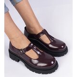 Gemre Burgundy platform shoes made of eco-leather Nella | shoptok.hr