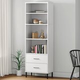  Regal za knjige s 2 ladice bijeli 60x35x180cm masivno drvo OSLO Cene