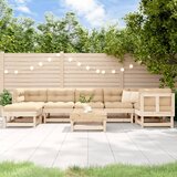 The Living Store Vrtna sedežna garnitura 8-delna z blazinami trdna borovina - Vrtna Sedežna Garnitura, (21470696) | Shoptok.si