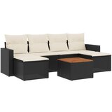  The Living Store Vrtna sedežna garnitura 7-delna z blazinami črn poli ratan - Vrtna Sedežna Garniture, (21447761) | Shoptok.si