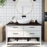  Kupaonska radna ploča tamnosmeđa 100x50x(2-4) cm tretirano drvo | shoptok.hr
