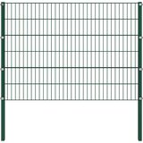  Ogradni panel sa stupovima od željeza 1212x120 cm zeleni | shoptok.hr
