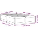  Okvir kreveta bez madraca voštano smeđi 135x190 cm od borovine | shoptok.hr