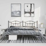  Metalni okvir za krevet s uzglavljem crni 183x213 cm | shoptok.hr